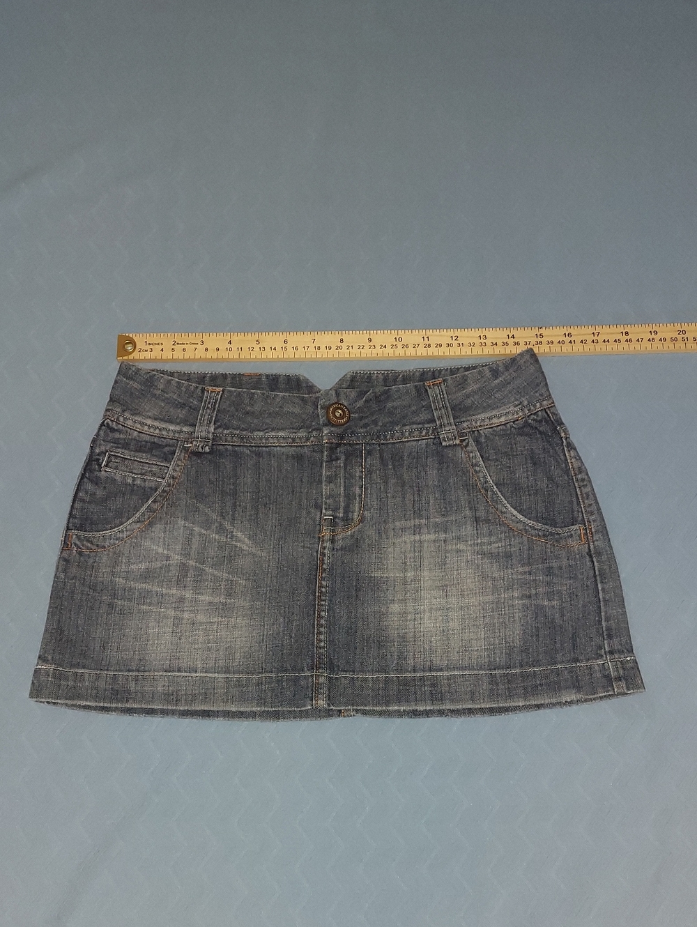 Denim Mini Skirt in Faded Blue - Women